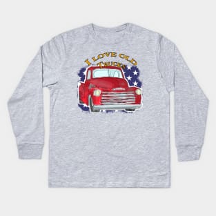 I Love Old Trucks Kids Long Sleeve T-Shirt
